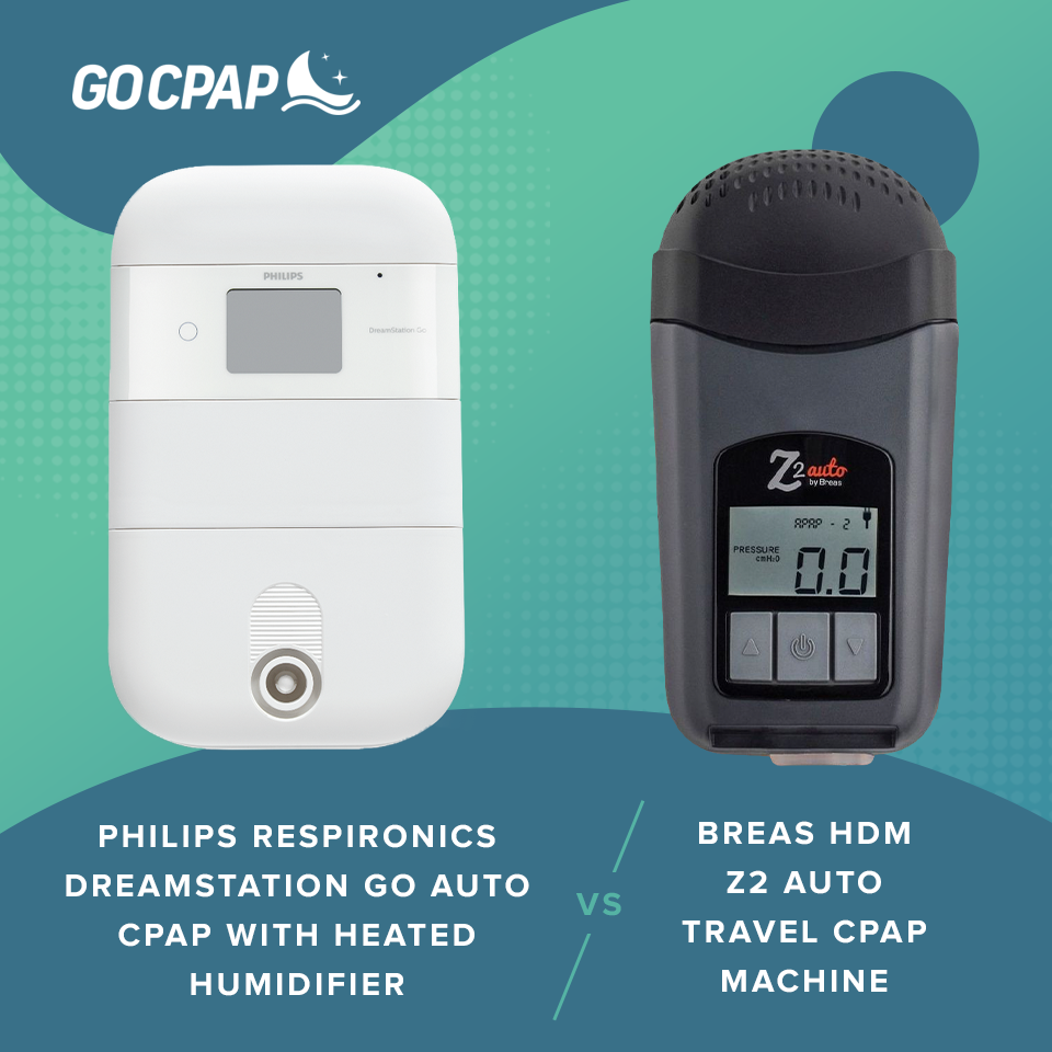 Philips Respironics DreamStation Go Auto CPAP with Heated Humidifier vs. Breas HDM Z2 Auto Travel CPAP Machine